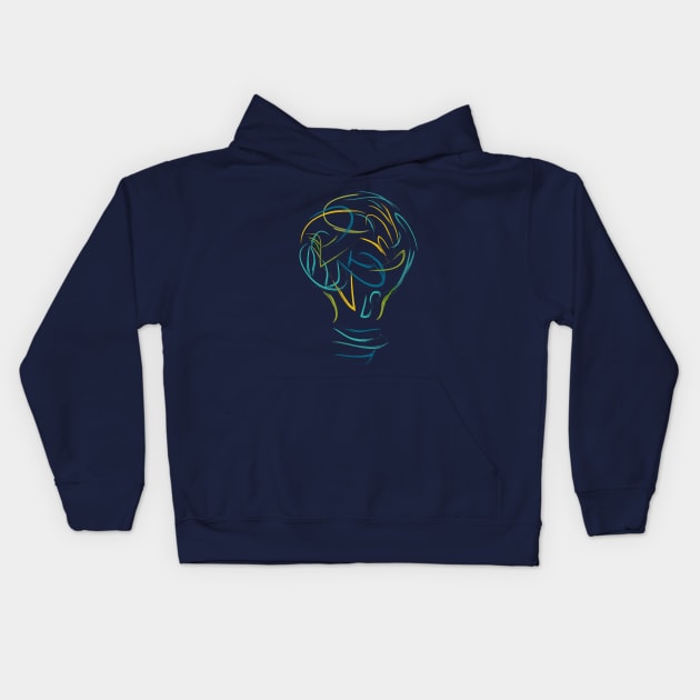 Light Bulb Brush Kids Hoodie by Mako Design 